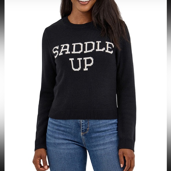 NEW Wrangler Black Saddle Up Knit Sweater